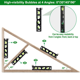 Huepar torpedo level showing strong magnets securing to metal surfaces