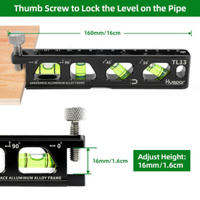 Huepar TL13 thumb screw secures to conduit for hands-free measurement