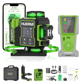 Huepar W04CG outdoor-range receiver enabling precise long-distance alignment on job sites.
