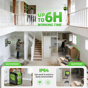 Huepar wide 110-degree cross-lines cover large work areas efficiently.