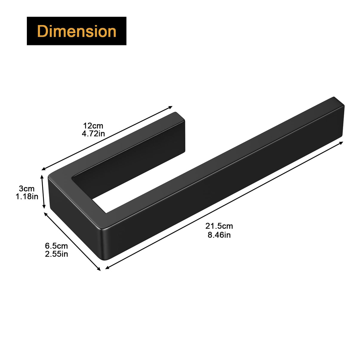 HUFEEOH towel bar in matte black on wall adds modern style