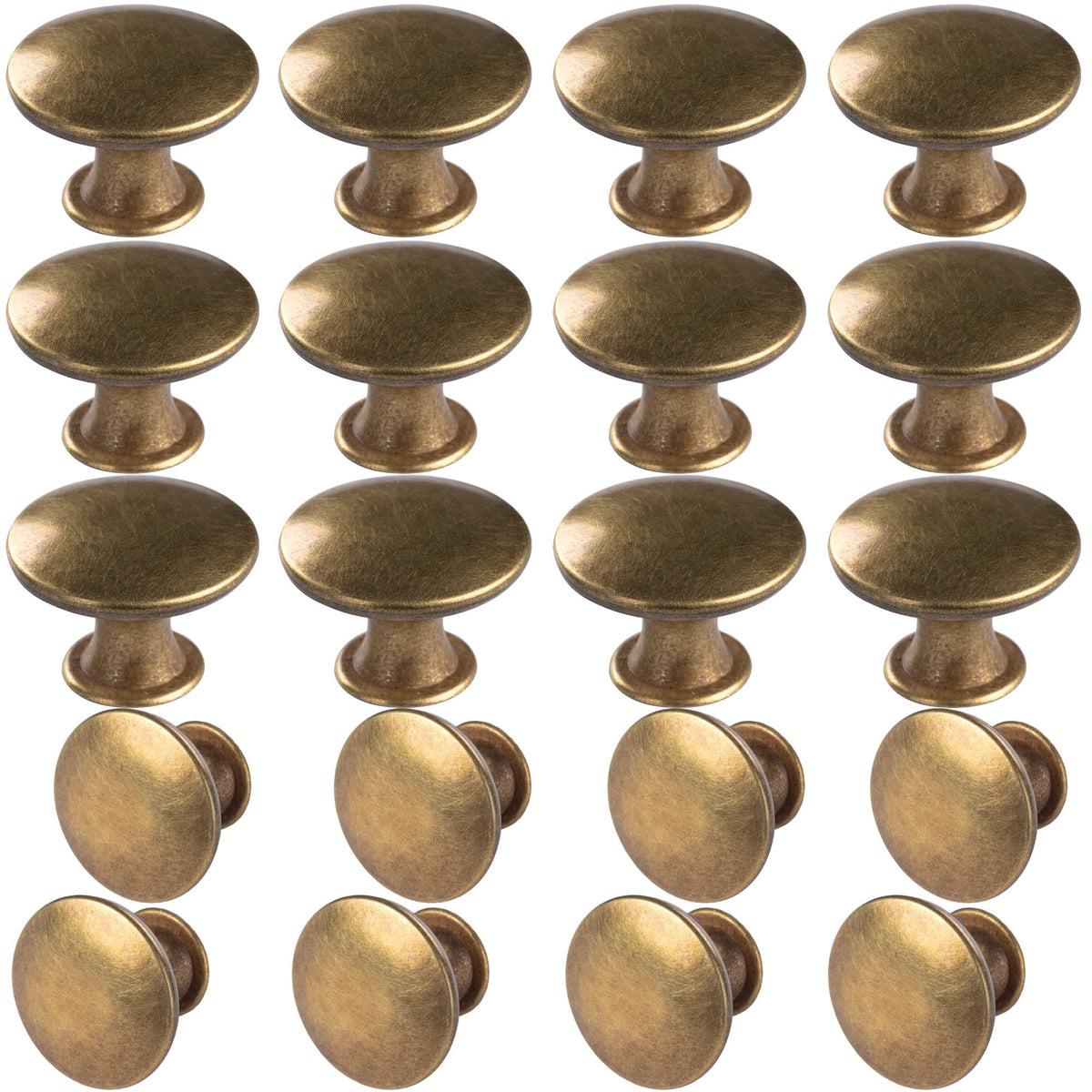 HUGOLEM brass round knob front view with antique finish for cabinets