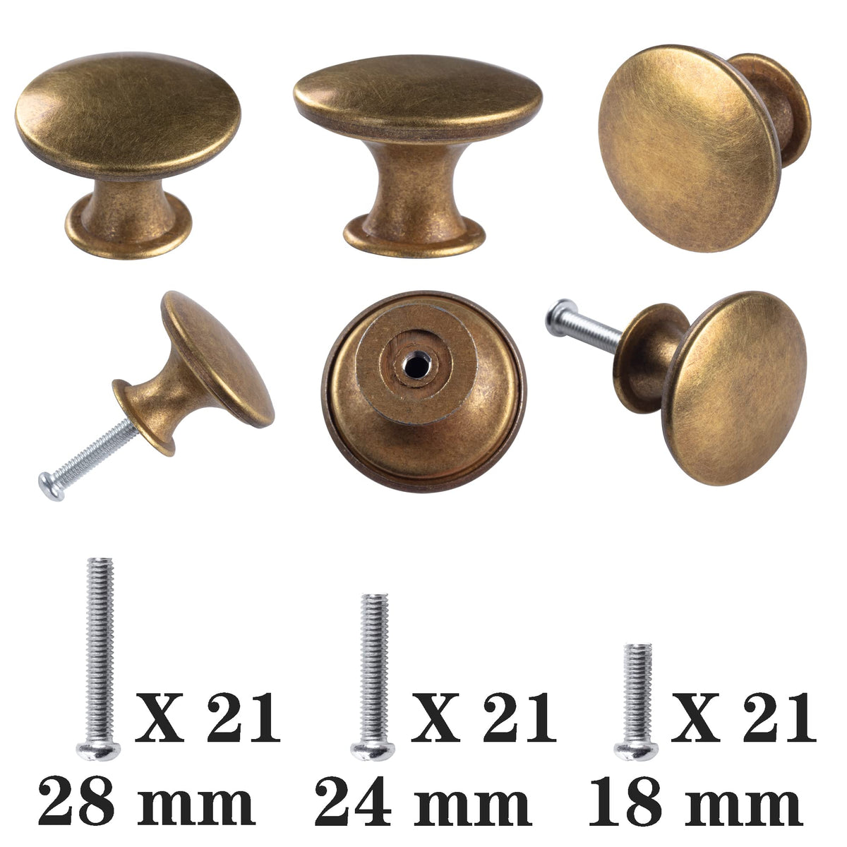 HUGOLEM brass round knob installation with screws included