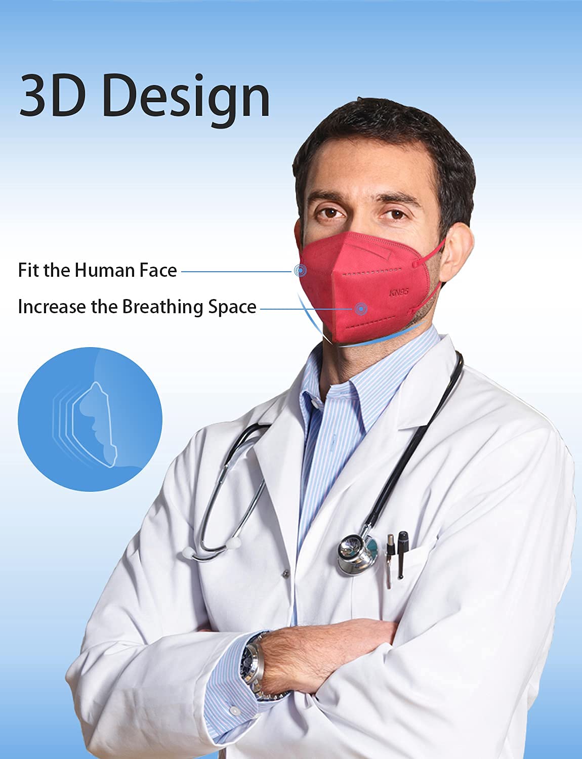 HUHETA KN95 5-ply filter close-up highlights strong dust and PM2.5 protection.