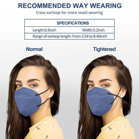 HUHETA KN95 mask with adjustable nose clip and ear loops for comfort.