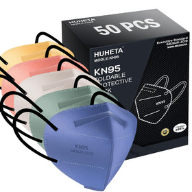 HUHETA KN95 mask with 3D cup design for a secure, comfortable fit.