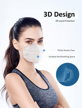 HUHETA mask with elastic earloops and adjustable nose clip for comfort.