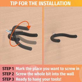 HUHOLE versatile hooks help declutter closets, garages, and tool sheds.