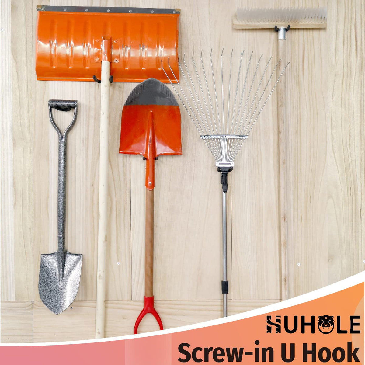 HUHOLE weather-resistant design suits outdoor sheds for garden gear organization.