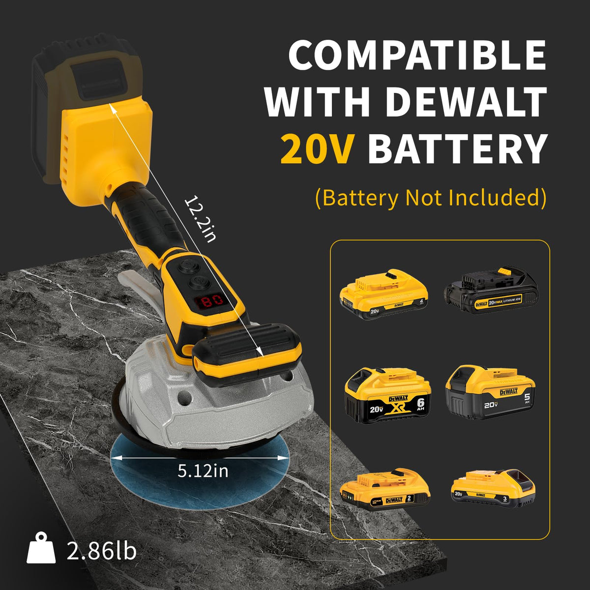 HUICCN tile vibration machine digital display shows eight speed settings for precision control.