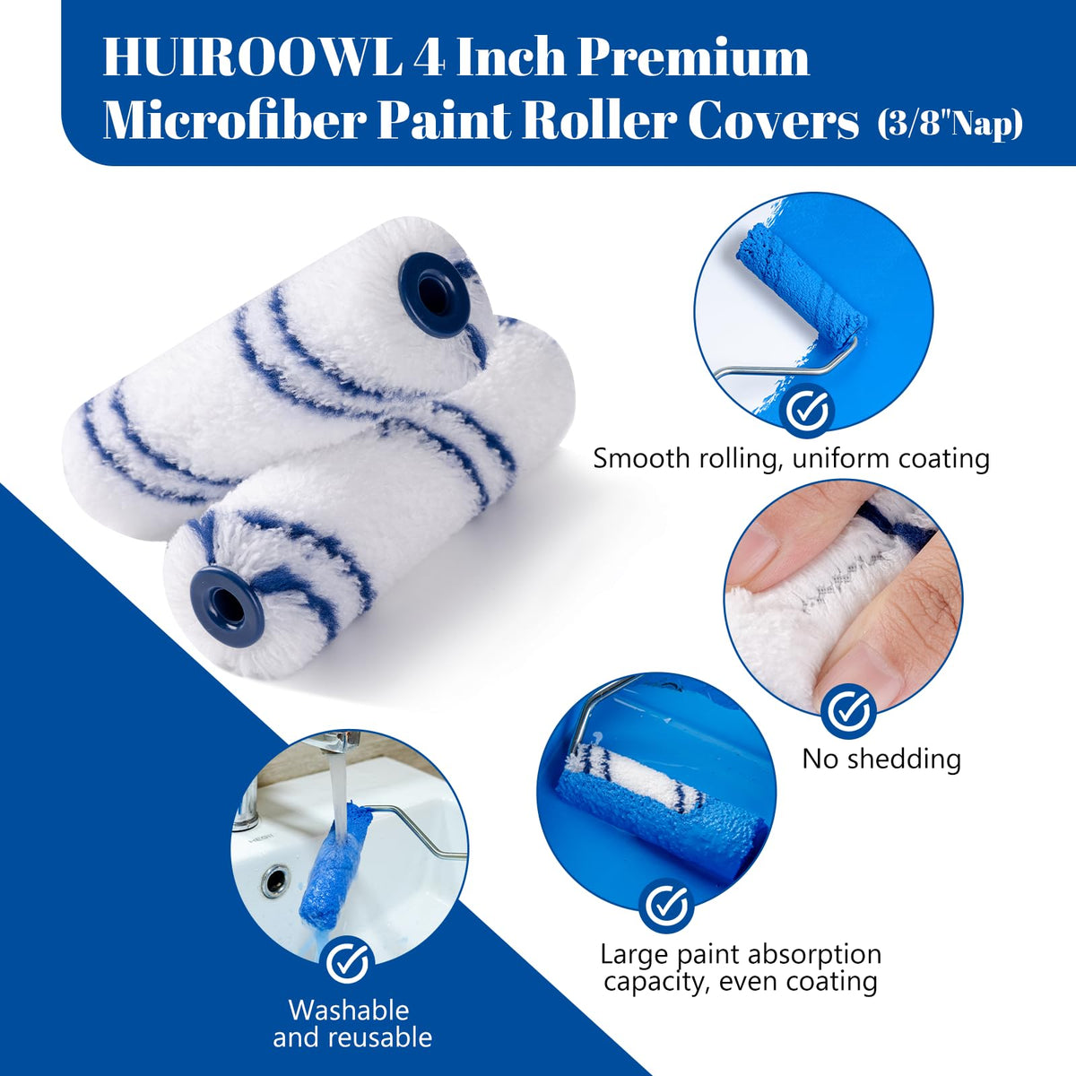 HUIROOWL dense microfiber absorbs paint with minimal splatter