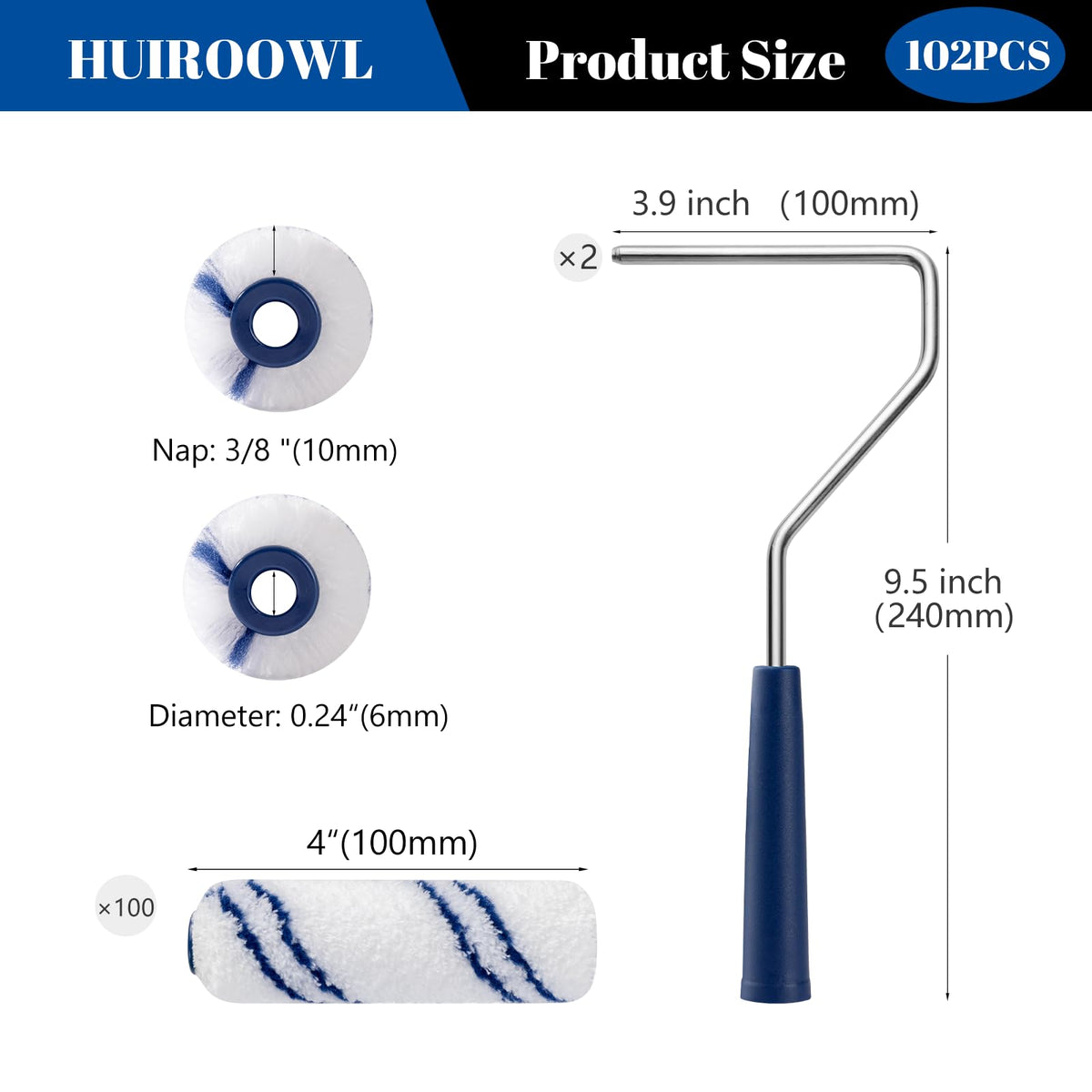 HUIROOWL durable roller frame with comfortable handle