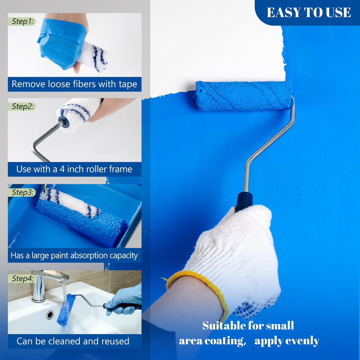 HUIROOWL wall and ceiling roller set for interior exterior projects