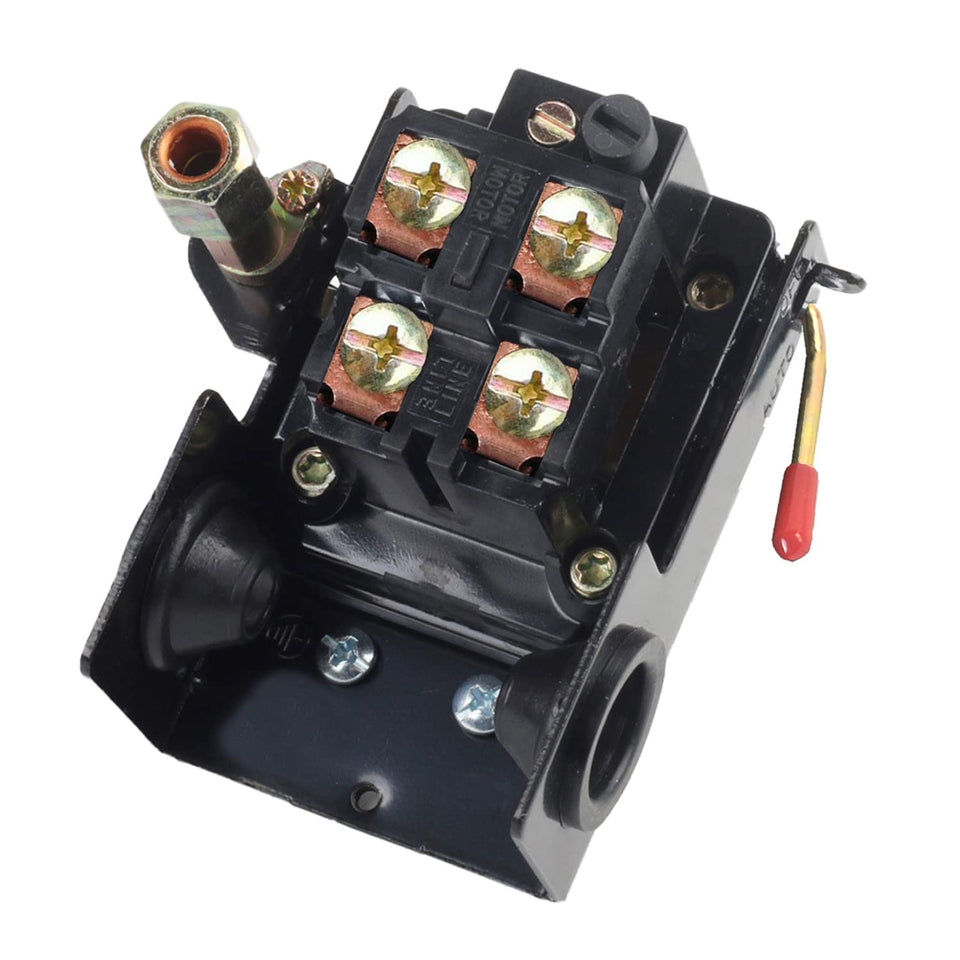 Huivlei heavy-duty air compressor pressure switch demonstrates precise 90-125 psi control.