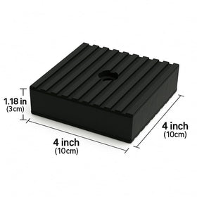 Huivlei solid rubber pad beneath a washing machine reduces movement and floor wear.
