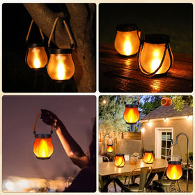 HuiZhen two-pack lanterns simplify outdoor decor.