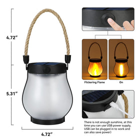 HuiZhen solar lantern with USB backup power for cloudy days.