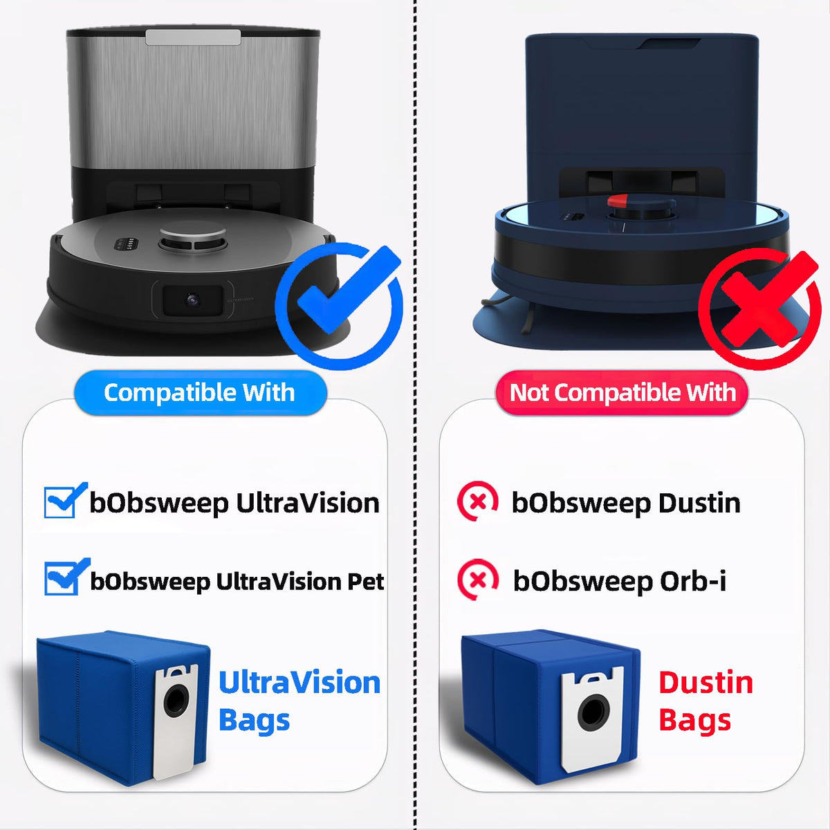 HUIZHEN UltraVision pet bag demonstrates compatibility with pet self-emptying vacuum.