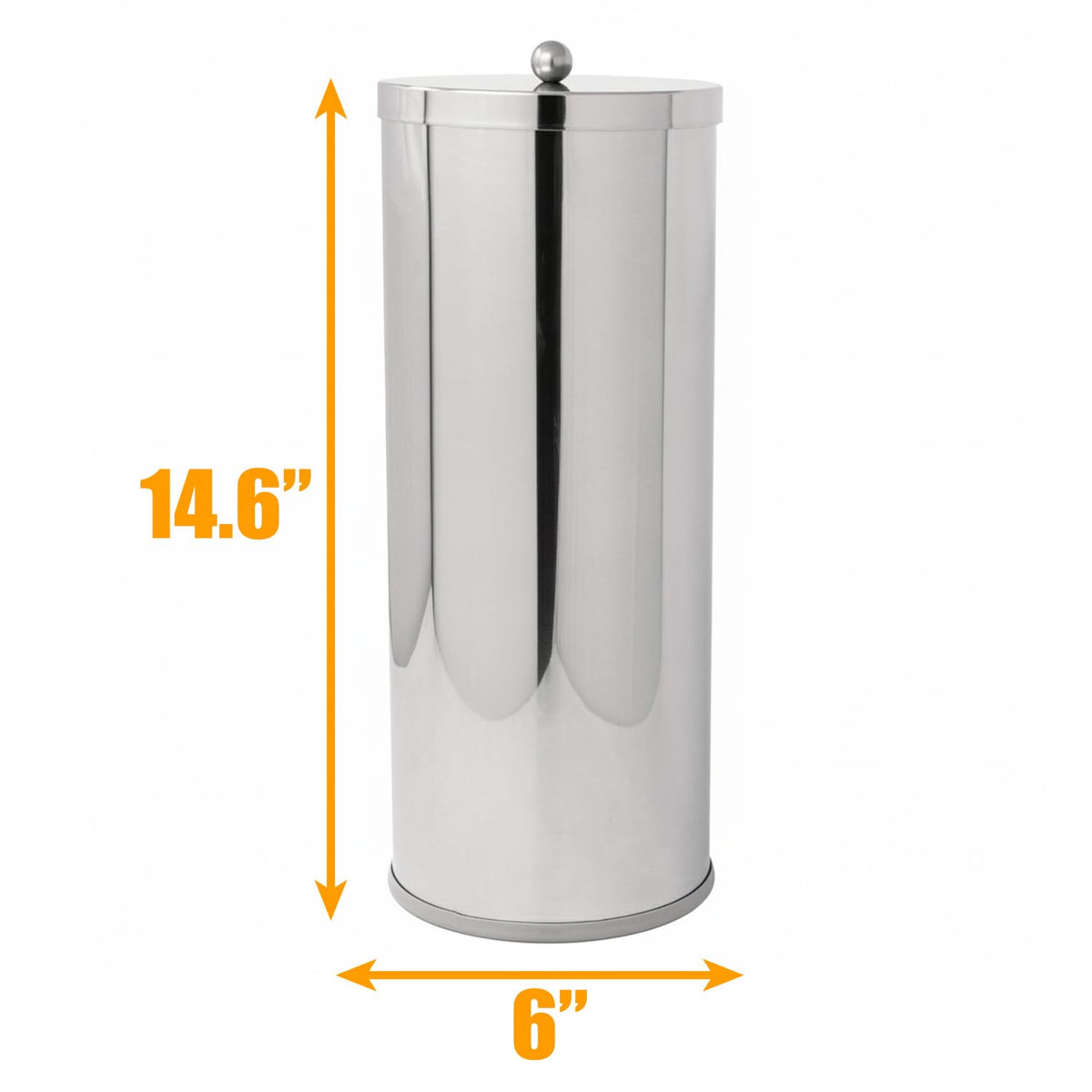 Huji canister measures 6 in diameter and 14.6 in tall.