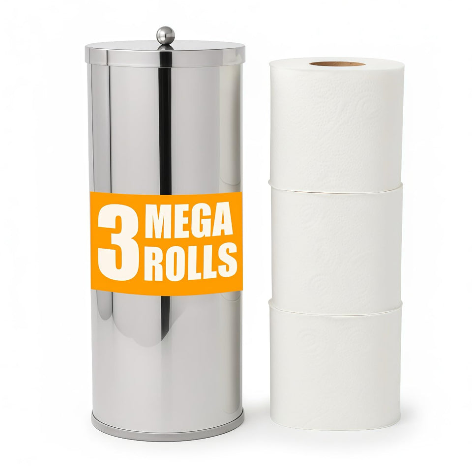 Huji rust-resistant stainless steel canister adds premium, organized storage to any bathroom.