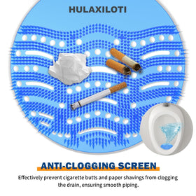HULAXILOTI 48-pack box highlights 24 blue and 24 orange screens for public restrooms.