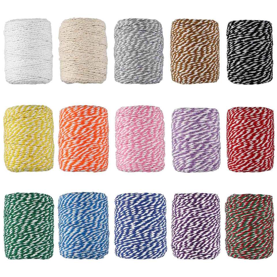 HULISEN Colorful Bakers Twine rolls display a vibrant color assortment for crafts and gift wrapping.