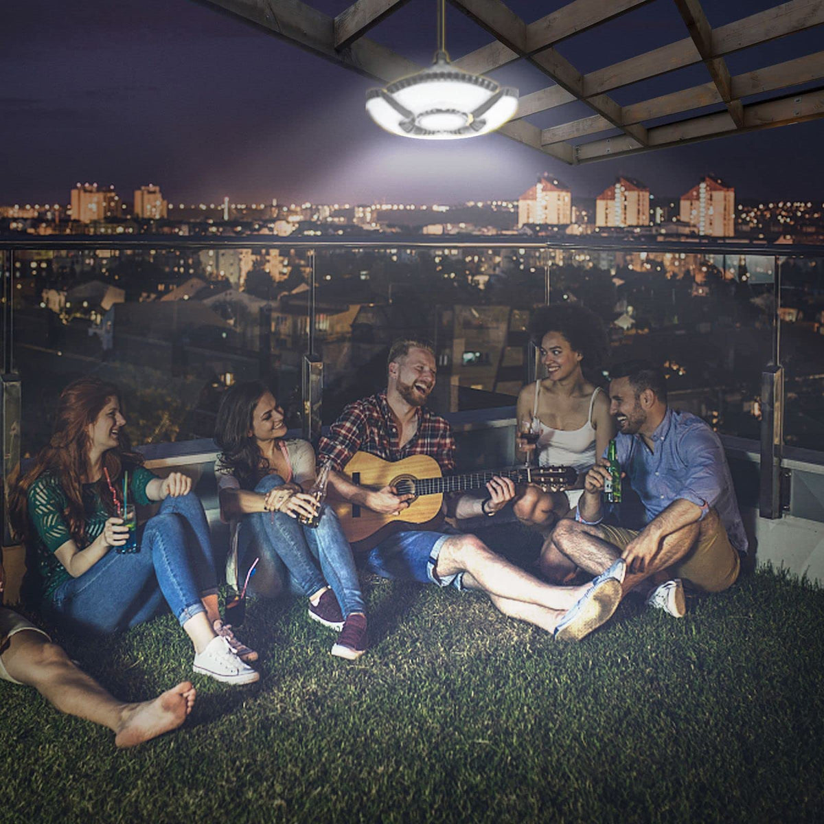 HULPPRE garden patio yard light enhances outdoor living spaces with solar power.