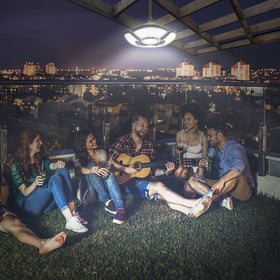 HULPPRE garden patio yard light enhances outdoor living spaces with solar power.