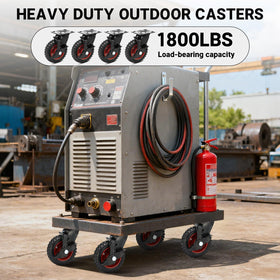 Humagineer 6in wheel on-plate, rust-resistant coating for outdoor carts.