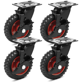 Humagineer 6in outdoor caster set, side view, built for heavy-duty loads on varied terrain.