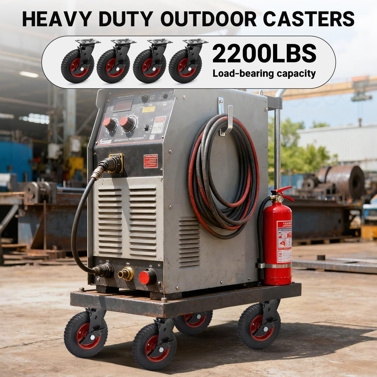 Humagineer 8in outdoor caster wheel plate-mount design enables secure attachment