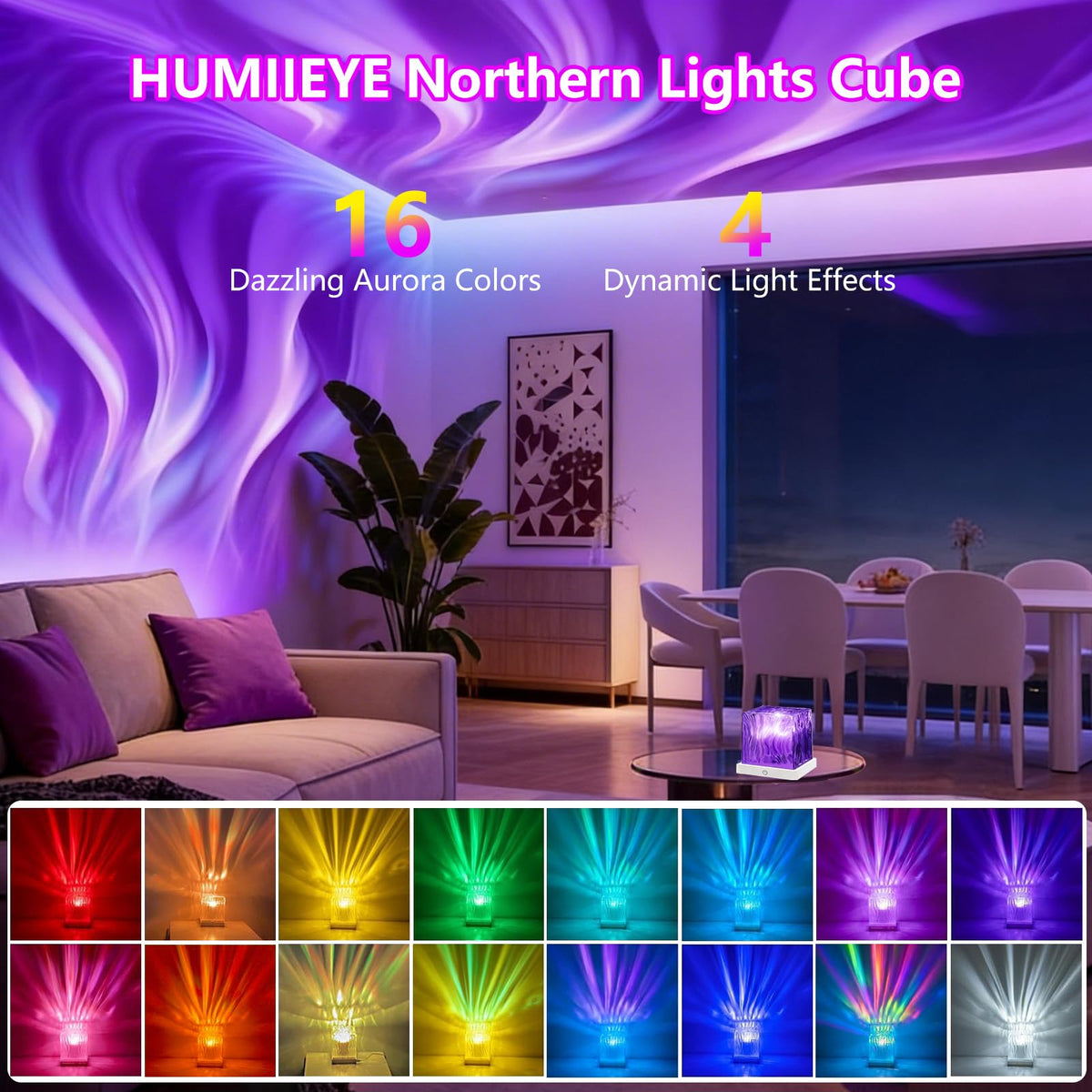 Humiieye aurora light remote enables easy mood customization.