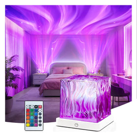 Humiieye Northern Lights Projector cube creates immersive aurora ambiance on walls.