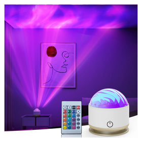 Humiiyeye Northern Light Projector showing aurora colors on ceiling for ambient mood lighting