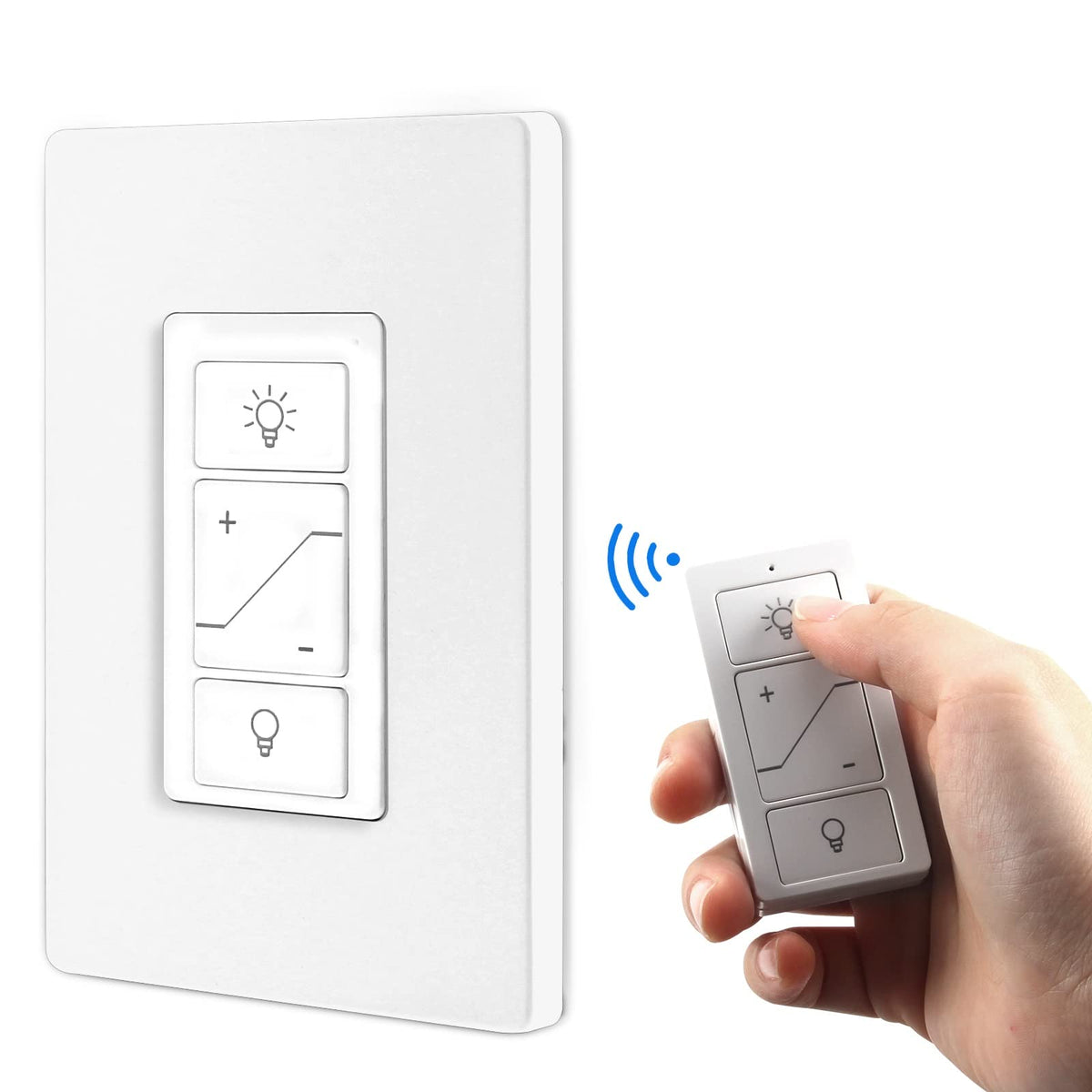 Humpptom Dimmer Switch mounted on wall with sleek dimming control
