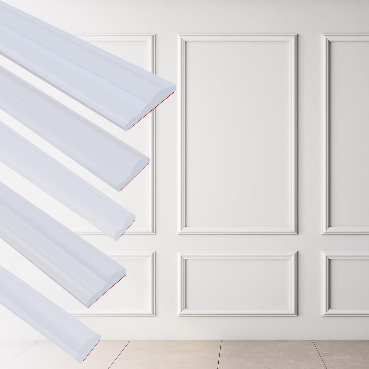 Hungbak chair rail in a living room setup showcasing affordable elegant decor.