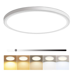 Hunhun 16-inch LED flush mount light, front view, modern and versatile