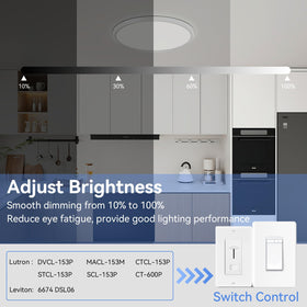 hunhun 2-pack dimmable control image shows smooth brightness with a compatible dimmer.