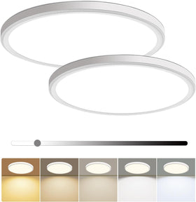 hunhun 2-pack 16-inch LED flush mount front view, bright round ceiling light for living rooms.