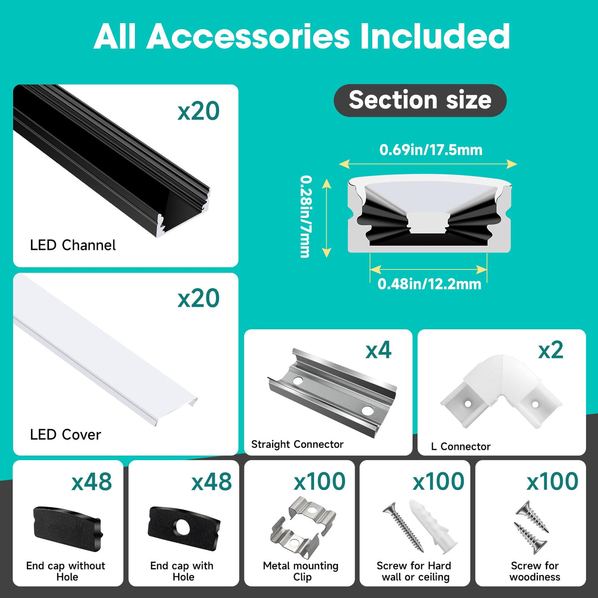 Hunhun 20-pack extension connector for continuous LED runs