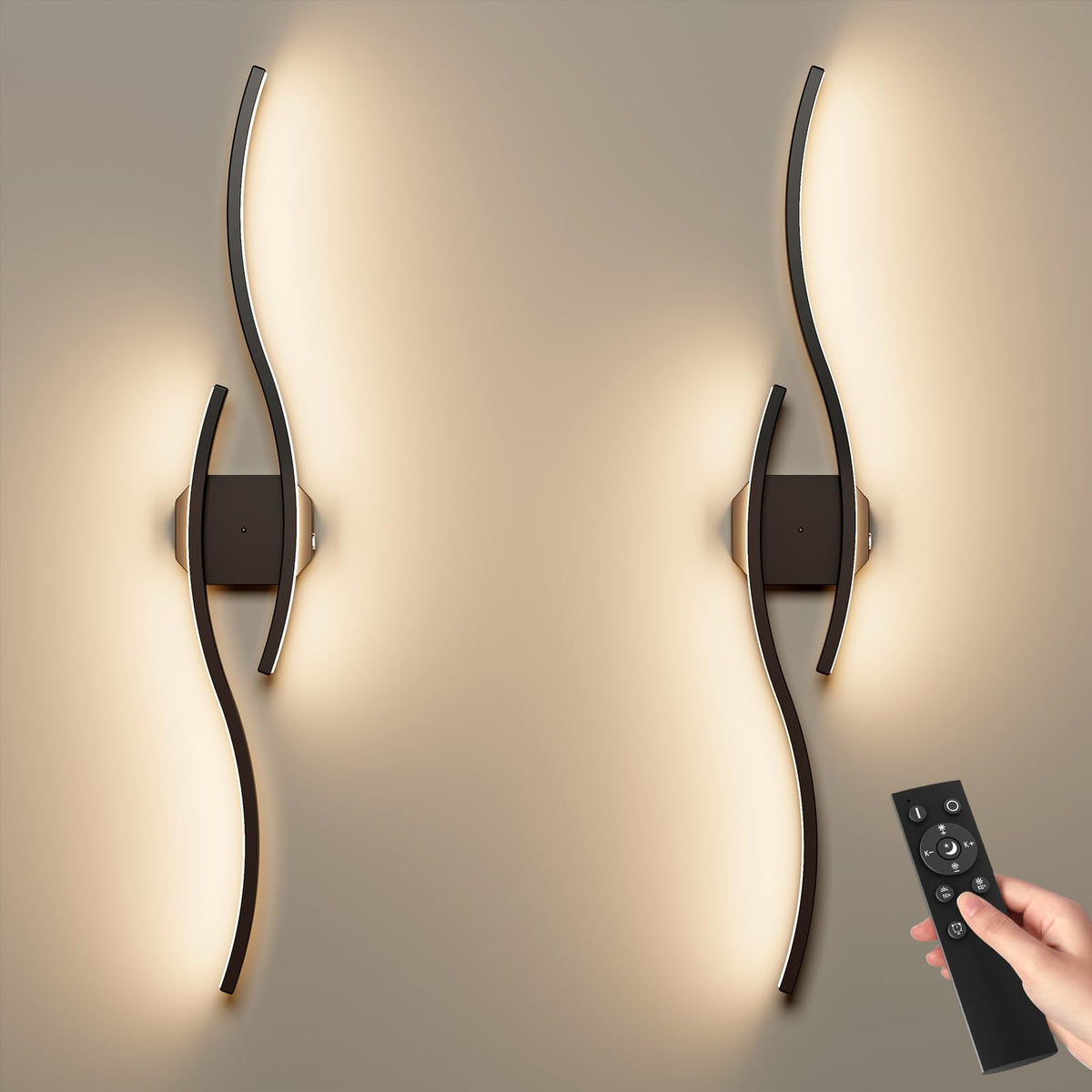 Hunhun battery wall sconce 2-pack for cordless ambient lighting.