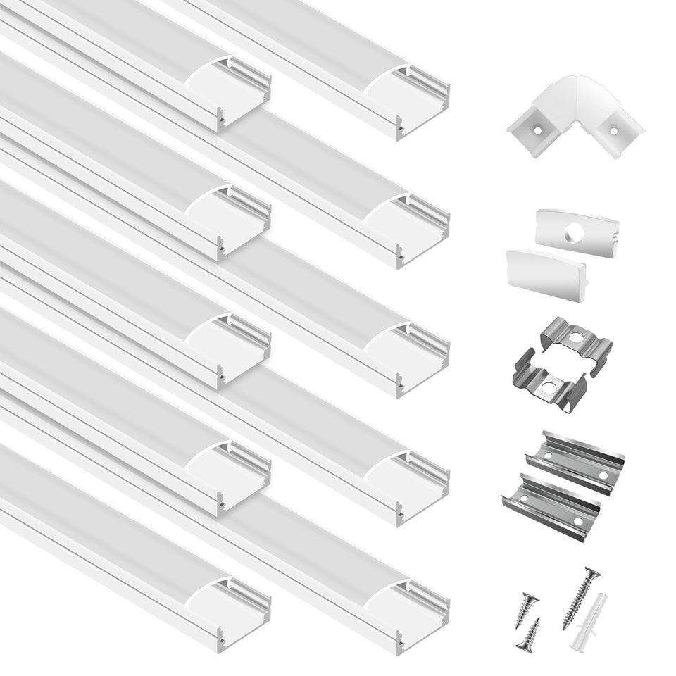 Hunhun LED channel 6.6ft with milky diffuser for even under-cabinet lighting