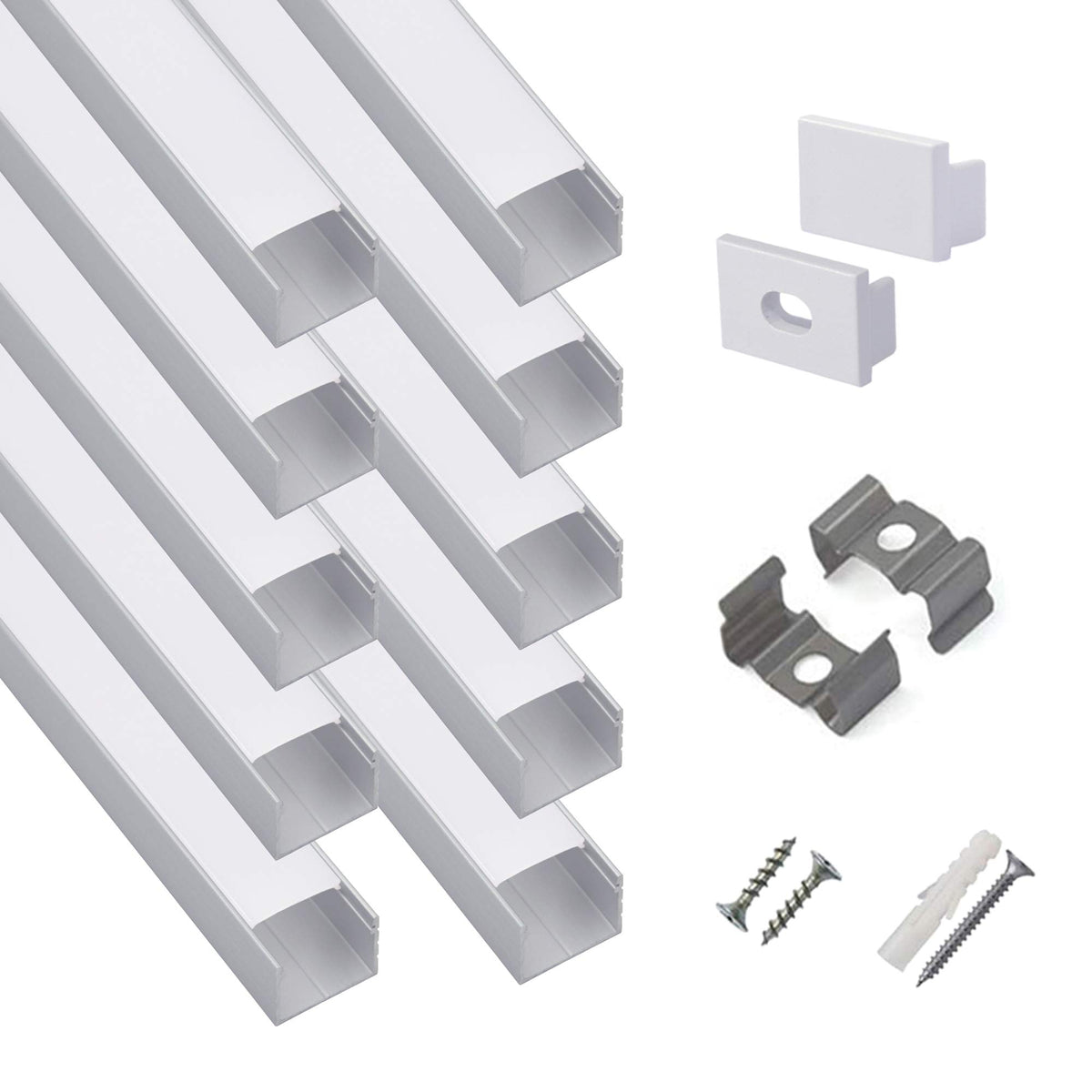 Hunhun plus-size U-channel 2m segment for a clean under-cabinet LED installation.