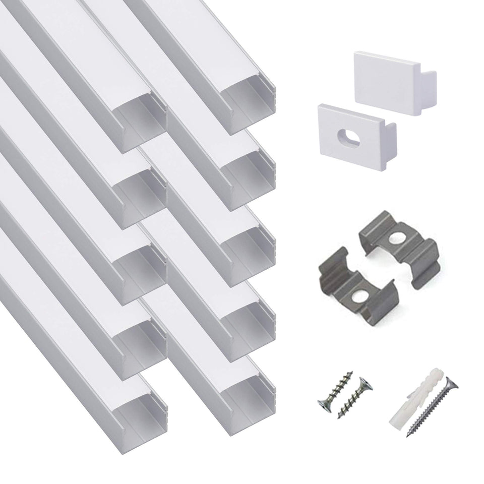 Hunhun plus-size U-channel 2m segment for a clean under-cabinet LED installation.