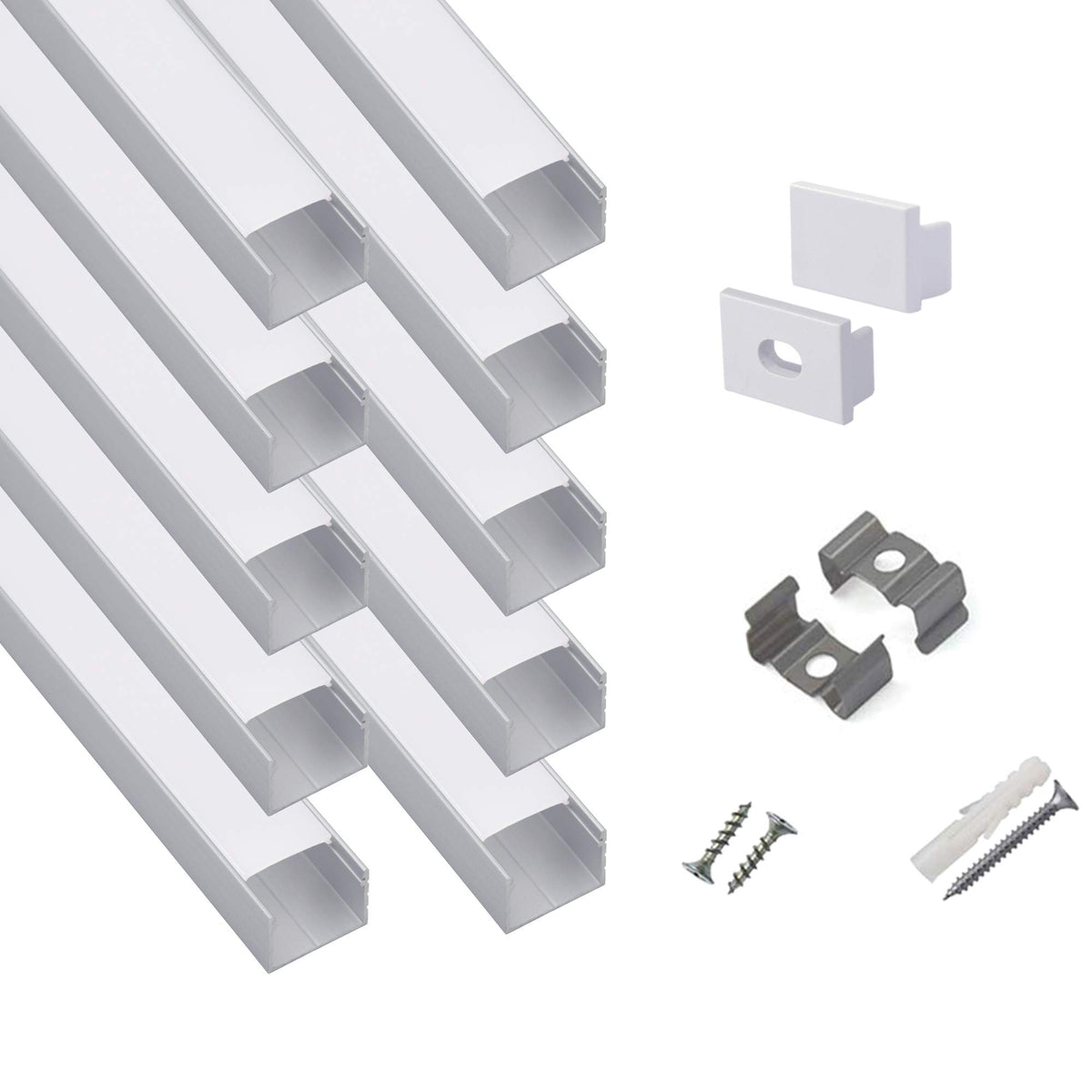 Hunhun plus-size U-channel front view for clean LED strip installations.