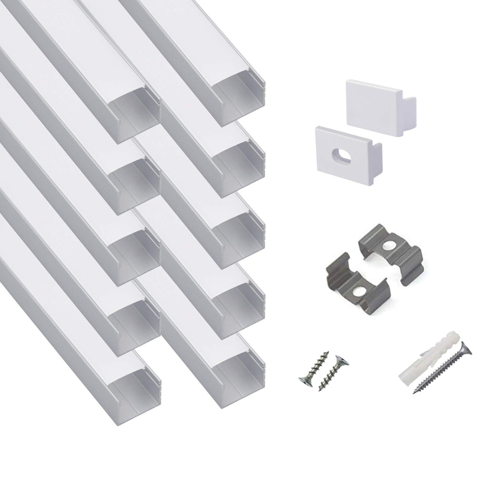 Hunhun plus-size U-channel front view for clean LED strip installations.