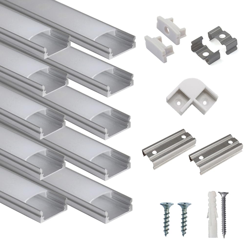 Hunhun U-channel ten-pack with 1m segments for organized LED strip installations.