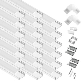 Hunhun U-shaped LED channel with milky cover for diffuse, uniform lighting in cabinets.
