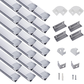 HunHun v-shape LED channel with milky diffuser for diffuse under-cabinet lighting