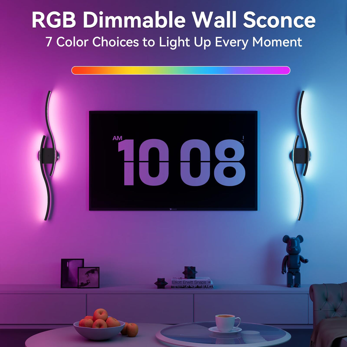 Hunhun wall sconce remote-control with easy mood adjustments.